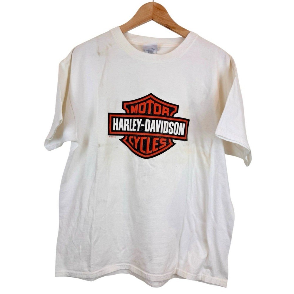 Vintage Harley-Davidson Pomona Valley Men's T-Shirt L Montclair, CA 1996 White